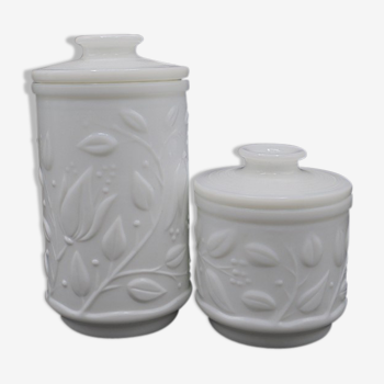 Pair of opaline jars
