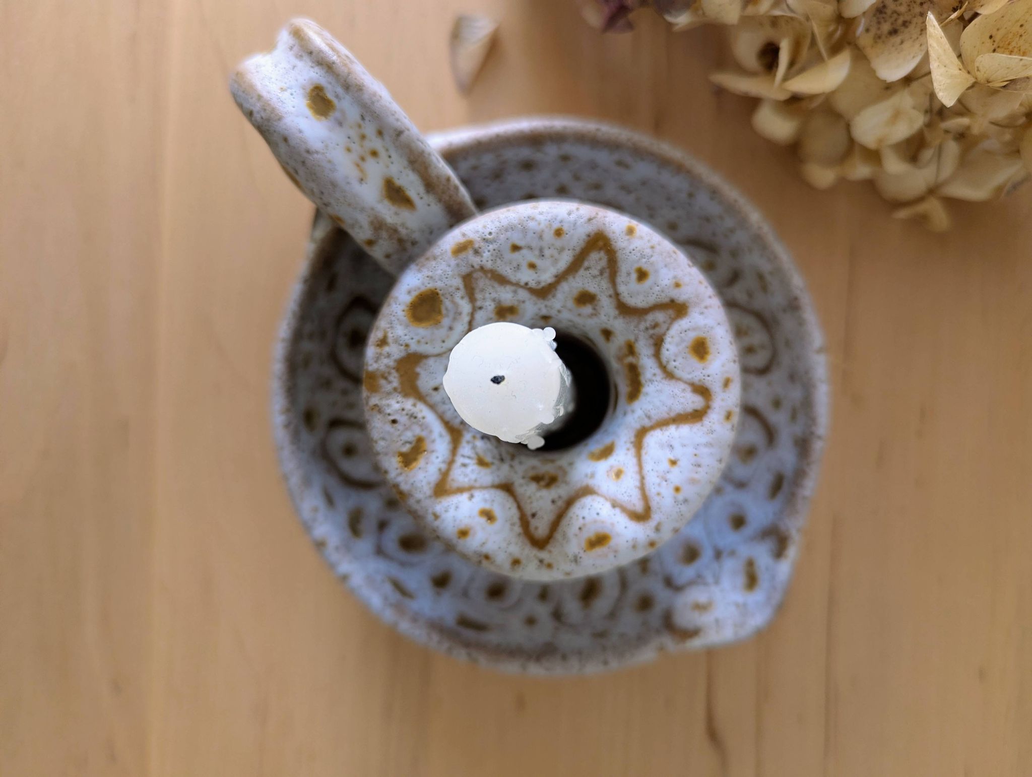 Ceramic candle holder signed Jean Austruy