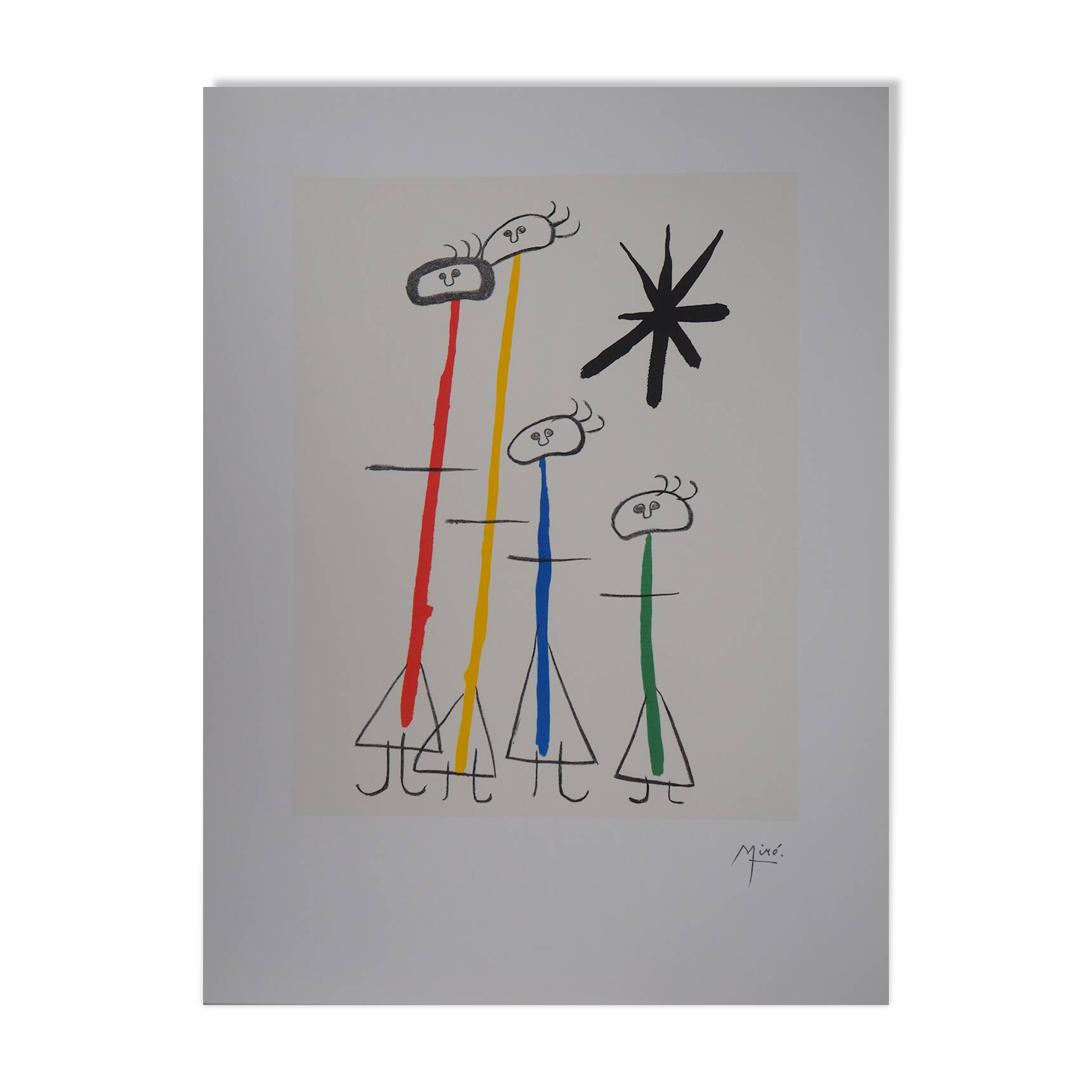 Joan Miró: Surrealist Family with a Star - Signed Lithograph