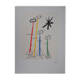 Joan Miró: Surrealist Family with a Star - Signed Lithograph