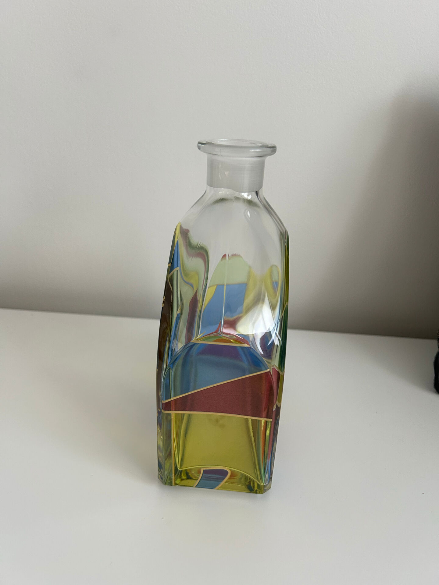 Rare vintage carafe bottle Luigi Bormioli Italy - Model "Stained-