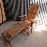 Bain de soleil - Transats en osier rotin vintage