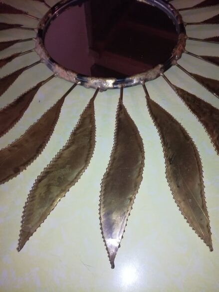 Mirror flower in brass 1970 62cm