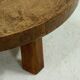 Table basse ronde rustique en chêne massif, années 1970