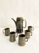 Furnivals porcelain coffee pot and 5 cup set, Made in England