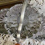 Vintage stainless steel serving platter with 3 tiers