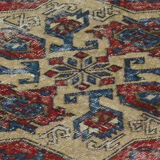 Anatolian handmade vintage rug 222 cm x 117 cm