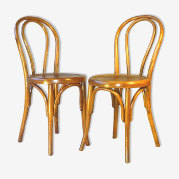 Pair of bistro chairs N°18 1/2 seat art nouveau, 1930