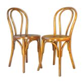 Paire de chaises bistrot N°18 1/2 assise art nouveau, 1930