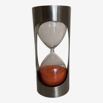 Soace Age hourglass in brushed stainless steel 1970