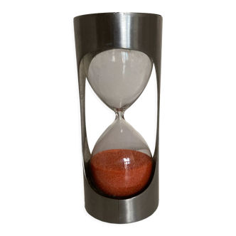 Soace Age hourglass in brushed stainless steel 1970
