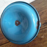 Former candleholder in blue enamel