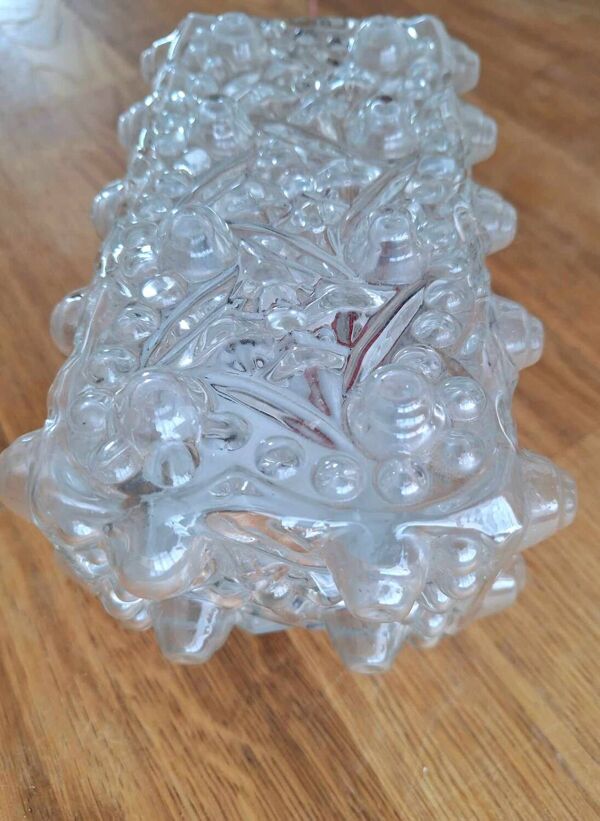 Applique murale vintage, luminaire ancien en verre texturé, liseuse