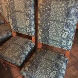 Monastery table - 9 chairs and 2 Louis XIII oak armchairs.