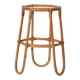 Scandinavian Bamboo Plant Stand with Frosted Glass, 1960s