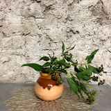 Glazed terracotta ball vase