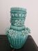 Antique turquoise blue slipware vase
