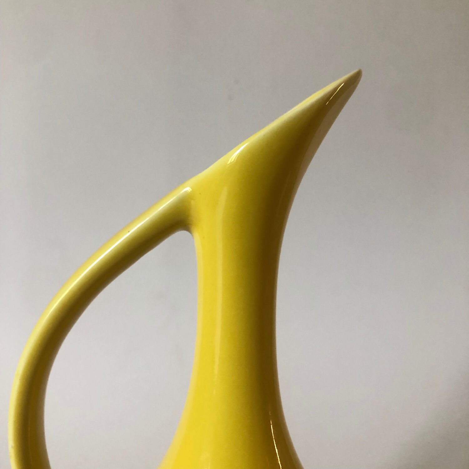 Vintage yellow ceramic decanter