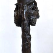 Vintage table lamp in patinated bronze with lion decor, 1950s.