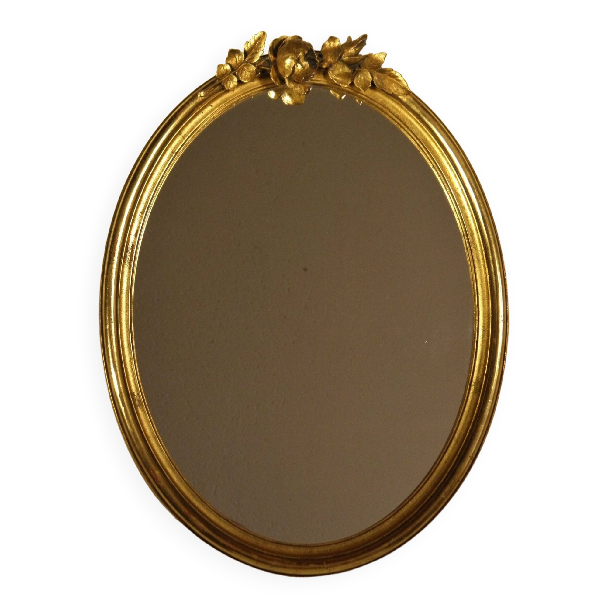 Oval gilded wood mirror 45 x 34