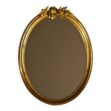 Oval gilded wood mirror 45 x 34