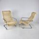 Set of 2 Cantilever Woven Lounge Chairs, 1980s