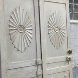 Pair of doors with wood molding