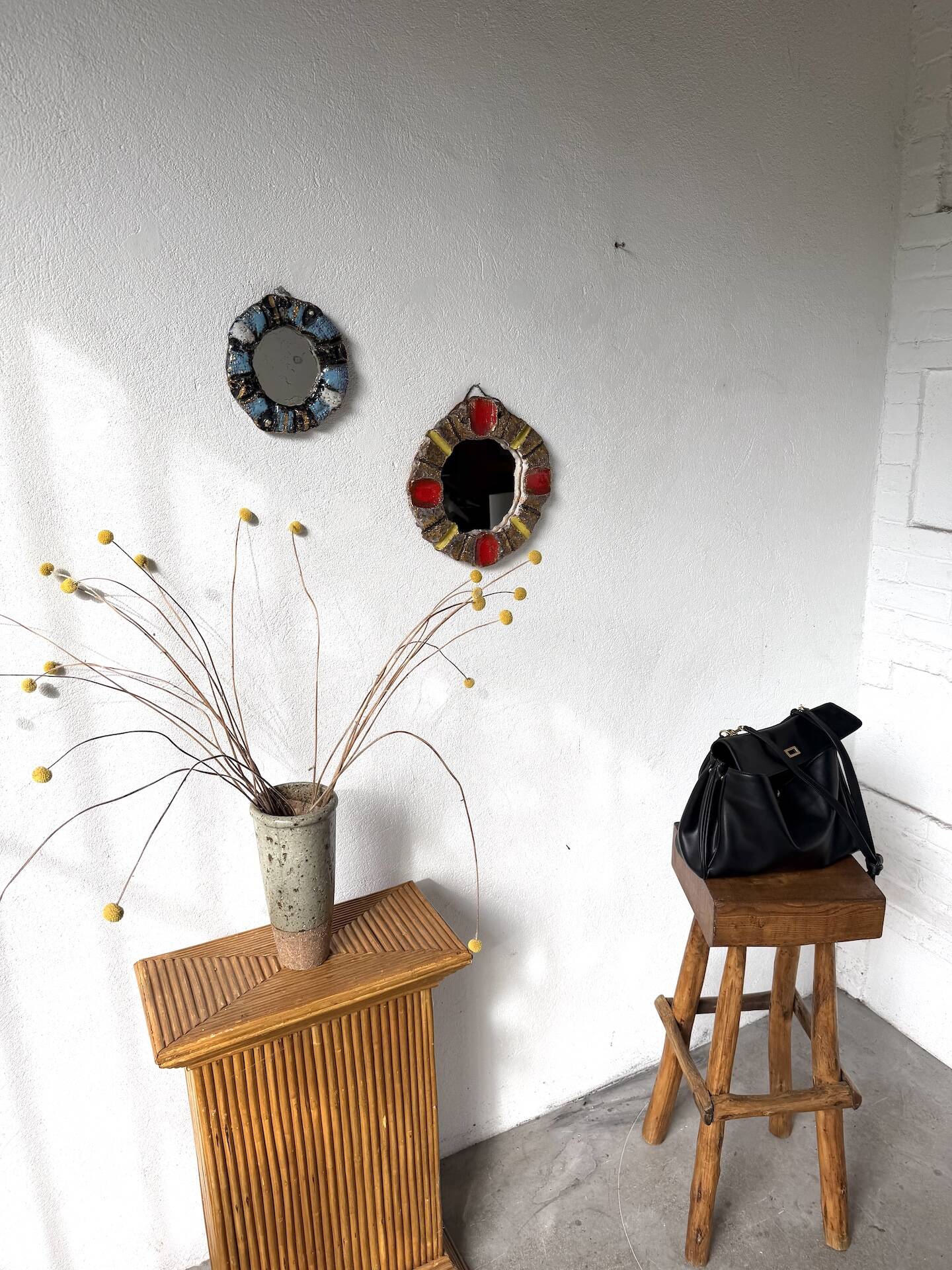 Pair of ceramic mirrors 1950 dlg Mithé