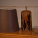 Ceramic lamp with bamboo decor, 1960s