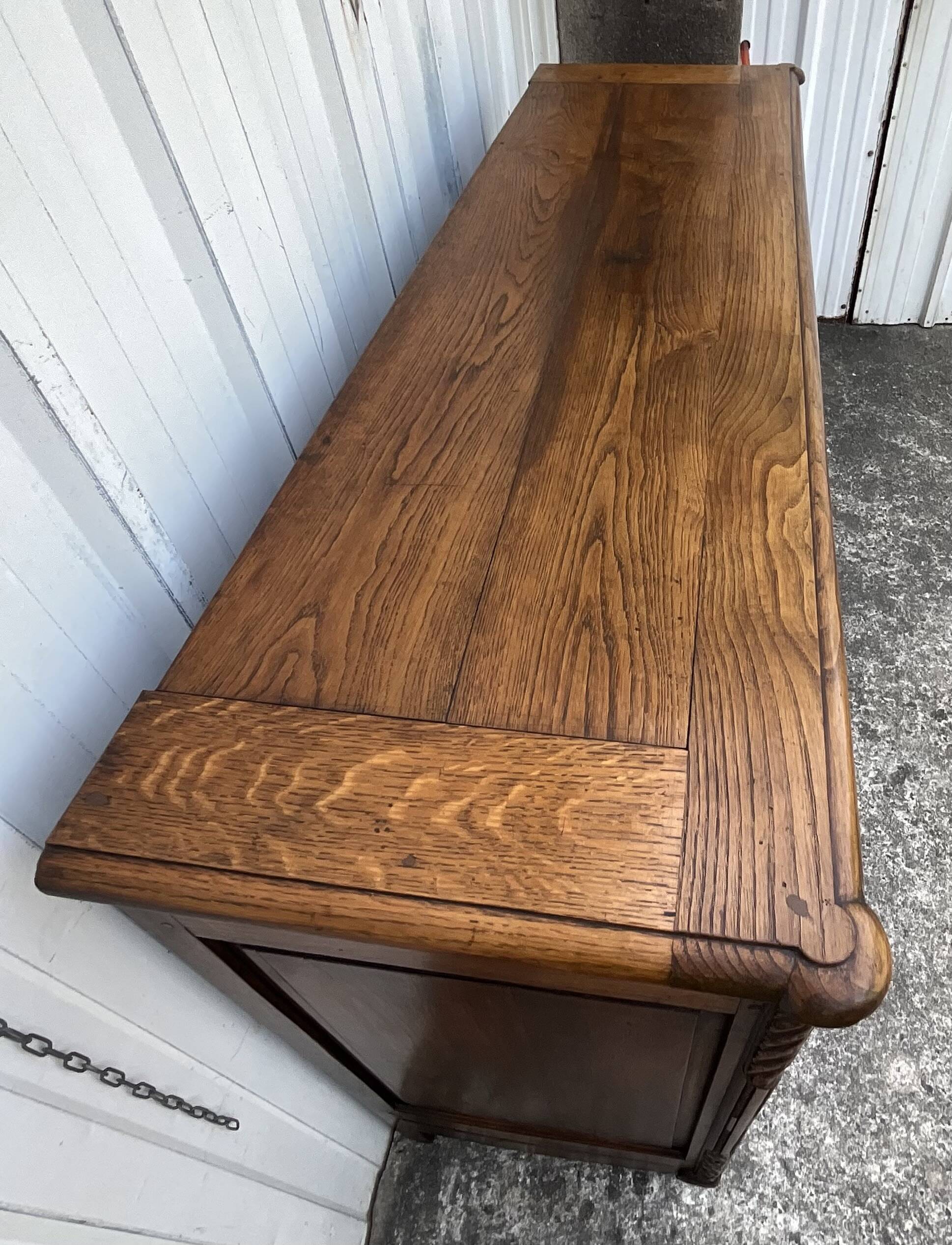 Louis XV style sideboard in solid oak, country style, 19th century