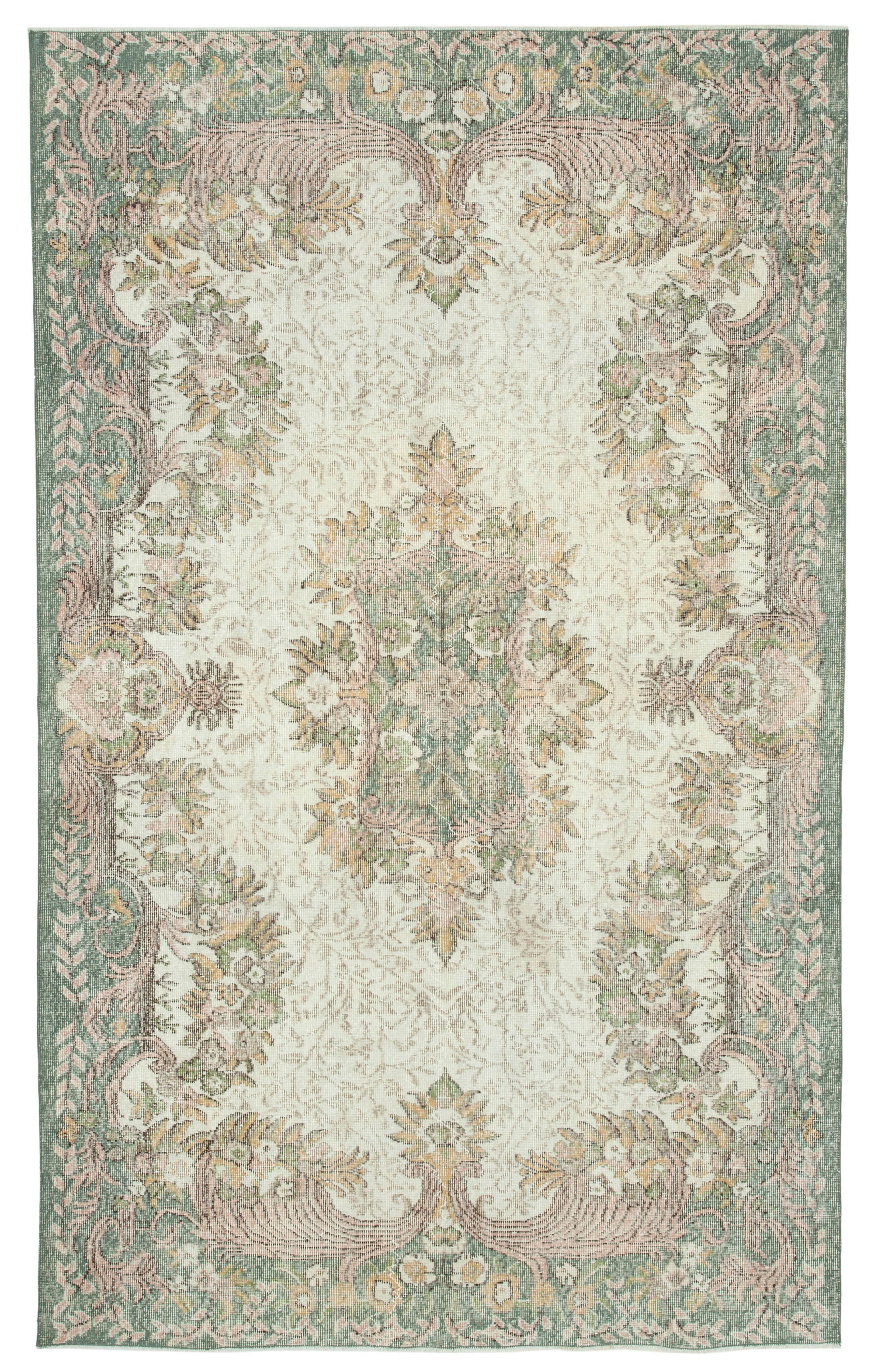 Hand-Knotted Decorative Turkish Beige Carpet 176 cm x 300 cm - 25022