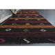 1970s Vintage Turkish Oushak Handmade Wool Cotton Brown Runner Rug 142x413