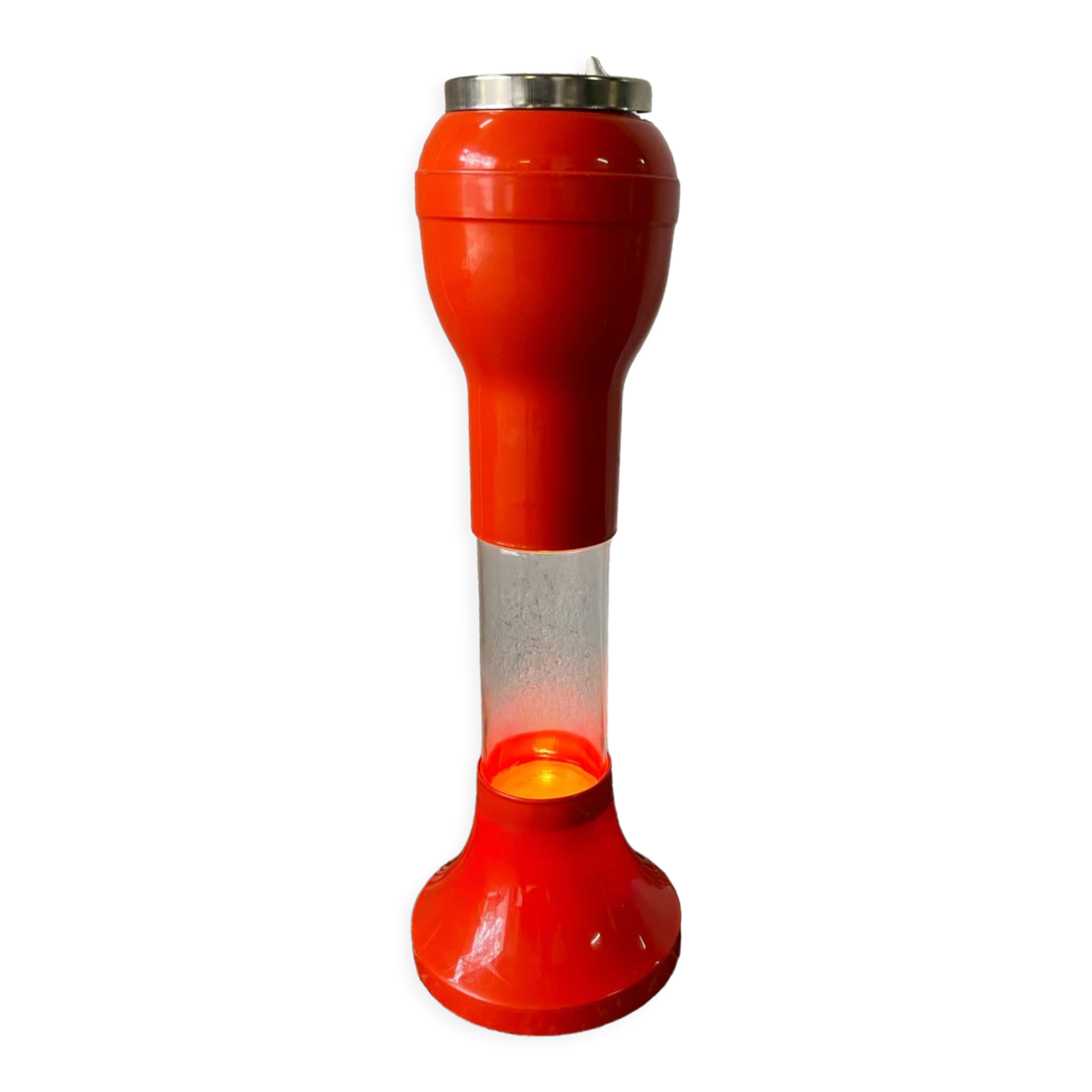 Large floor ashtray lamp tulip space age, with aquatic lighting 70s