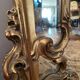 Antique mirror with carved gilded wood glazing beads 164x127