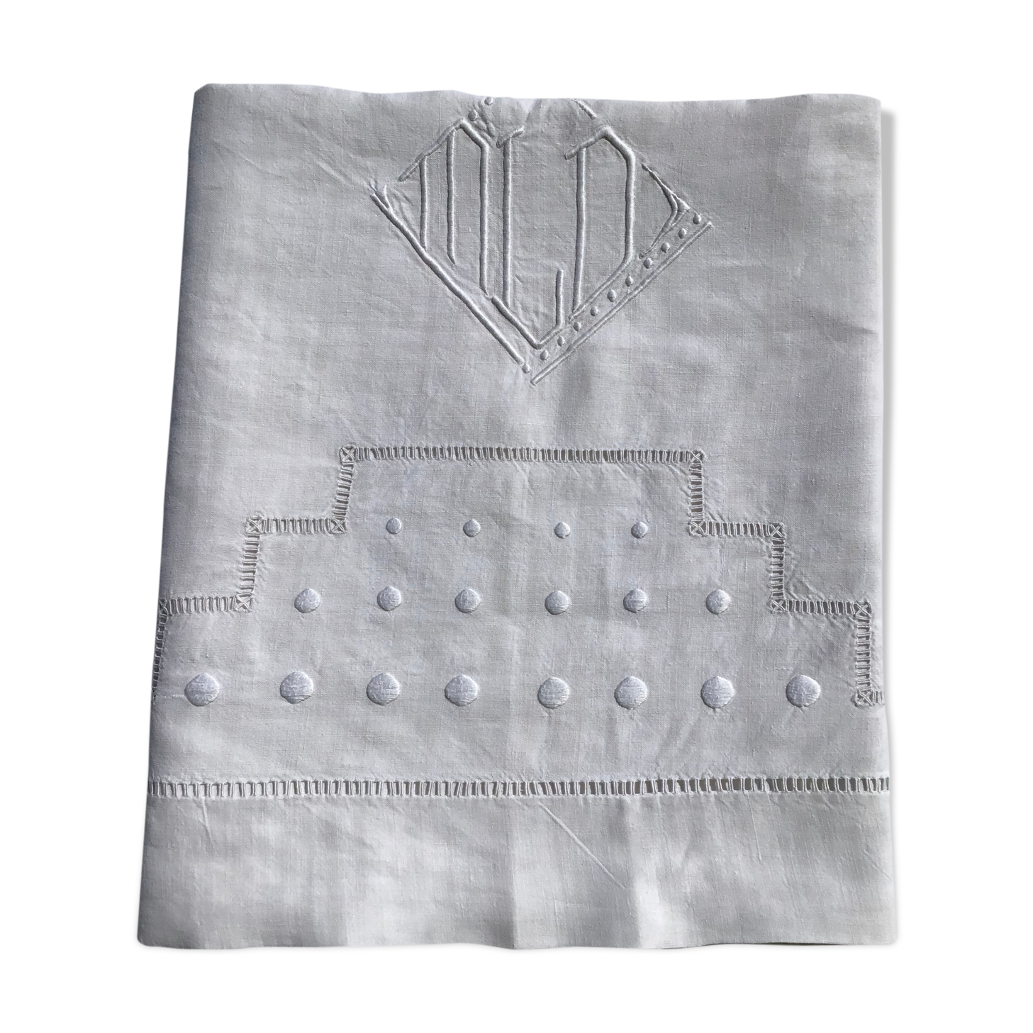 Linen sheet MLD lozenges and double day scale