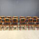 Set of 12 Cherry wood dining chairs by Leon Krier Model Sella Media by Gior