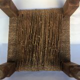Stool rope and carved wood