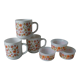 Set of 3 mugs and 3 ramekins Arcopal floral floral decoration from 1970/80