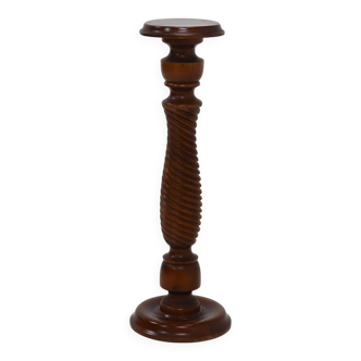 Socle décoratif en bois massif des années 1970