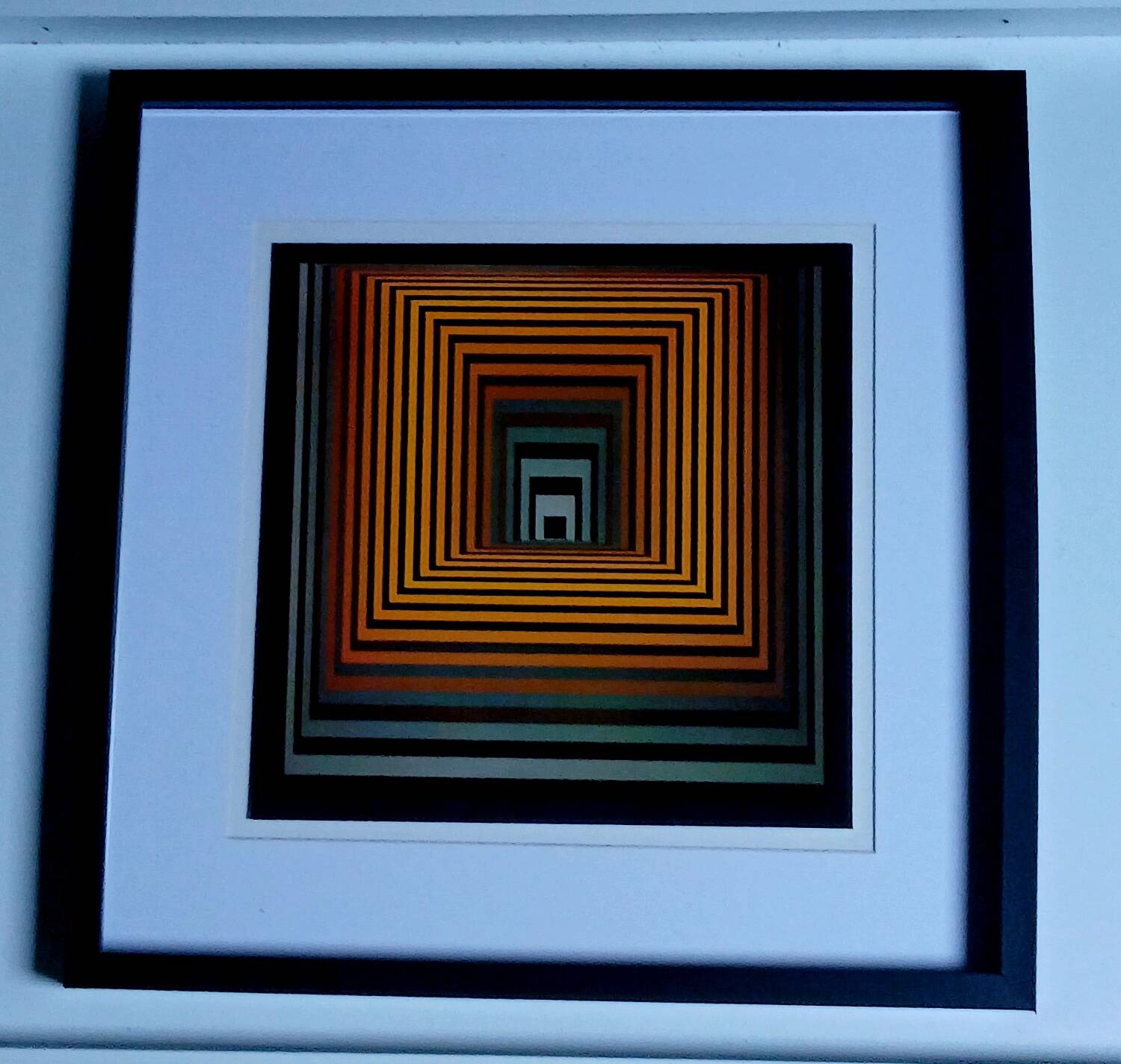 Tableau Vintage Art Optique - Victor Vasarely - Frame 40x40cm
