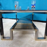 Coffee table metal smoked glasses