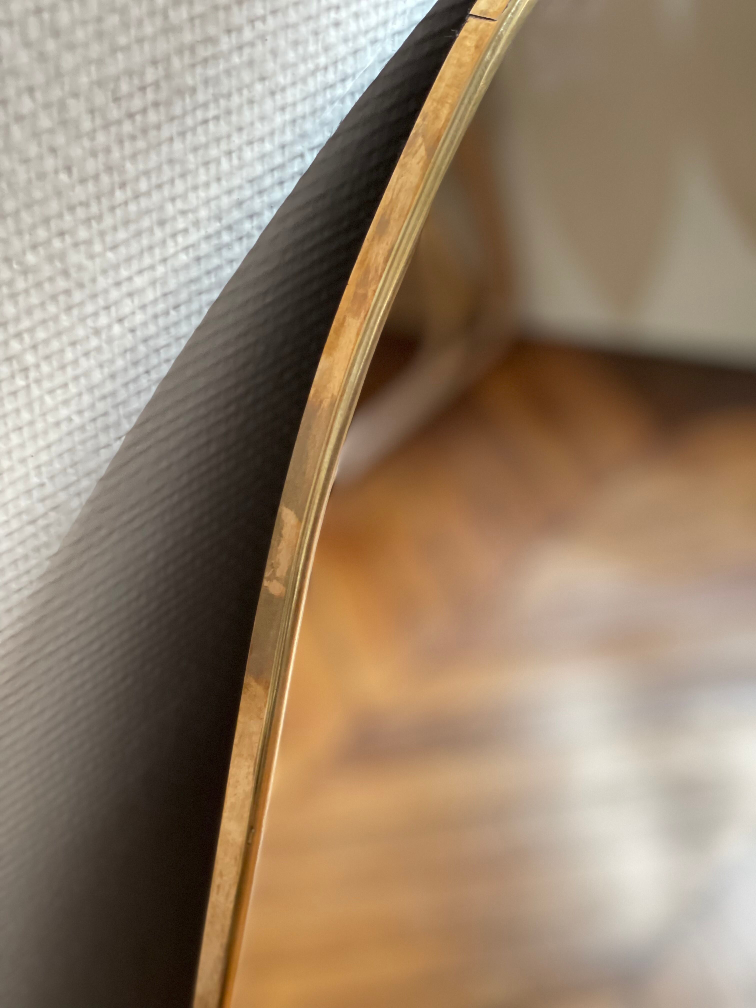Organic organic organic amber trapeze mirror minimalist golden brass free form