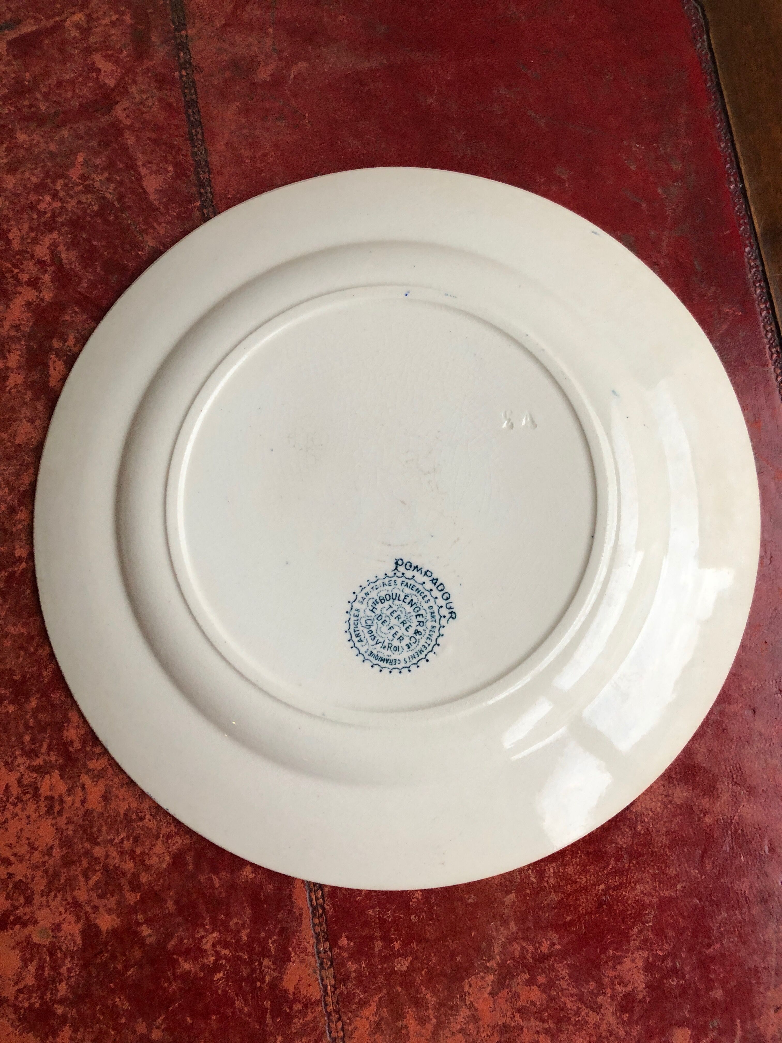 Lot of 4 flat plates in Iron Land Boulenger Choisy the Model King POMPADOUR