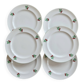 6 assiettes à dessert vintage porcelaine Table et Couleurs modèle Framboise