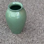 Jade green glazed ceramic vase, Vallauris 1950