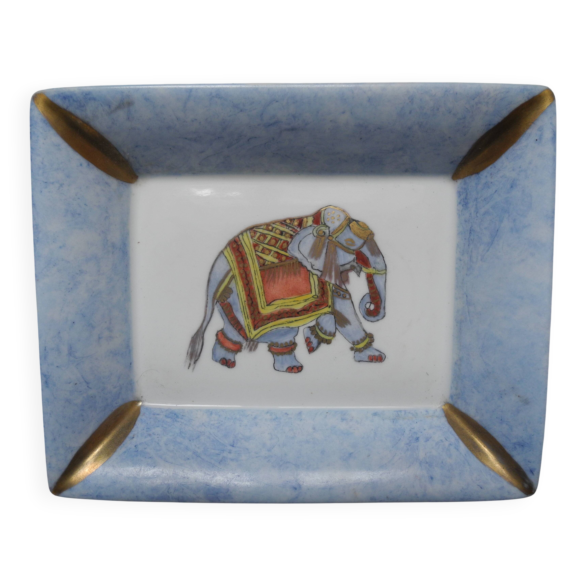 Antique Limoges porcelain ashtray, La Seynie vintage decor