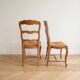 Set of 6 antique chairs in solid cherry wood and woven straw.