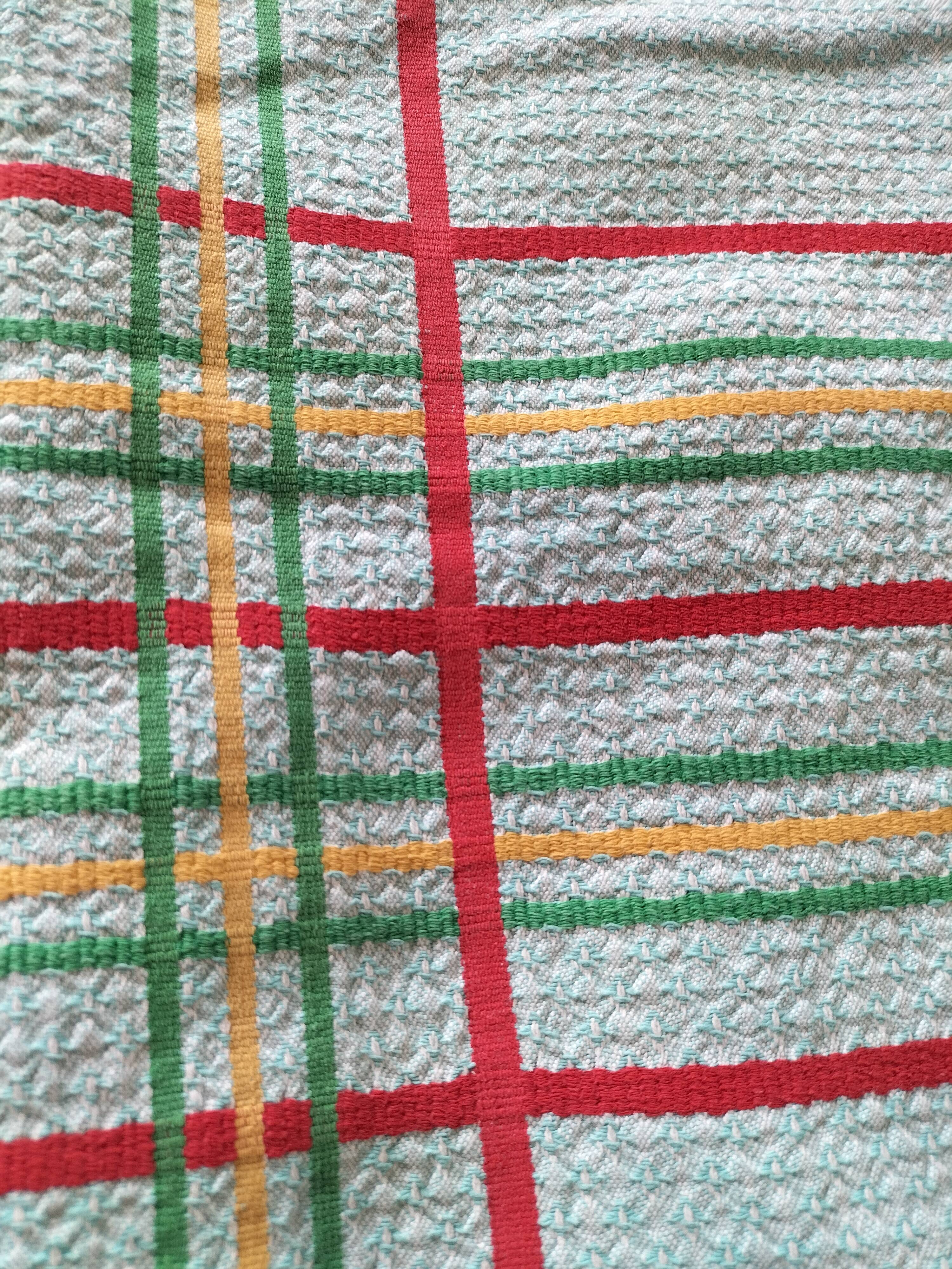 Ensemble nappe et 11 serviettes coton damassé vintage