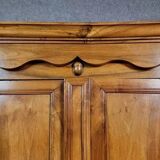Exceptional Empire period wardrobe in solid walnut, 19th century, circa 1800