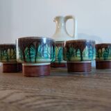Pitcher service and 6 ceramic cups 1970